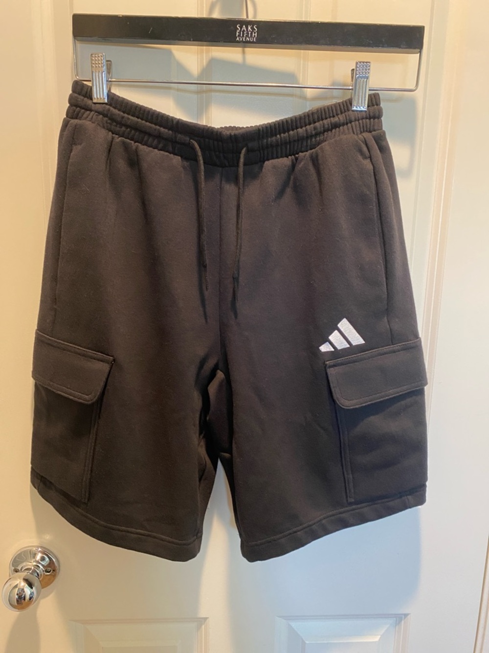 adidas Black Cargo Sweat Shorts with Logo NWT